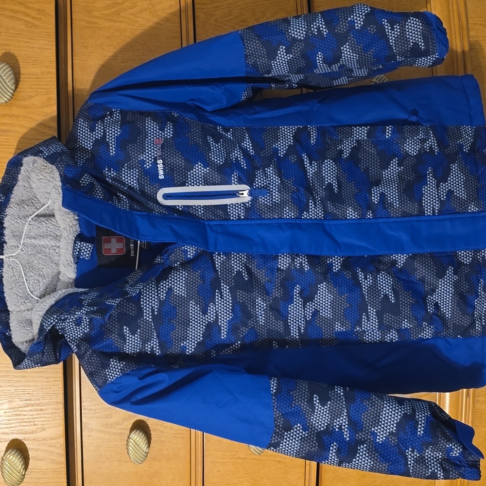 Swiss Tech Blue Camo Jacket with Hood